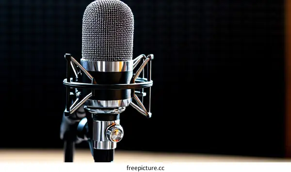 Professional Studio Microphone Close Up