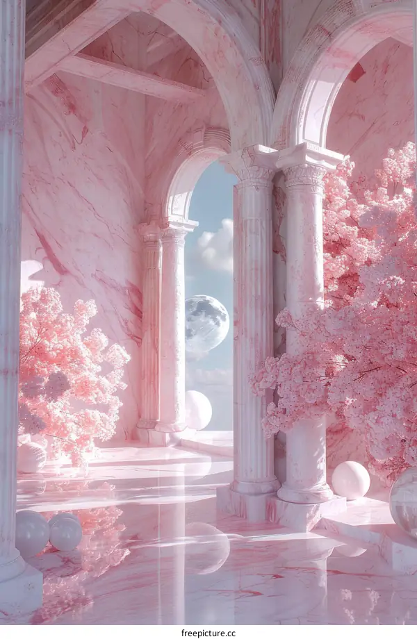 Pastel Pink Architectural Fantasy