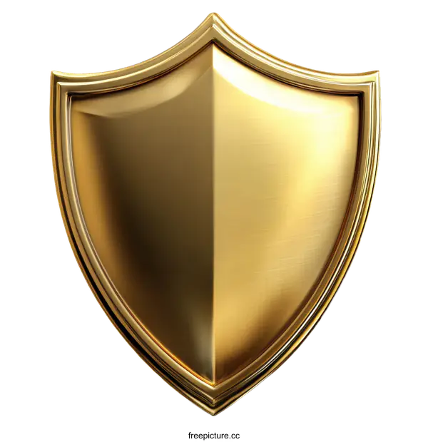 [Transparent Background PNG]Golden Shield Illustration