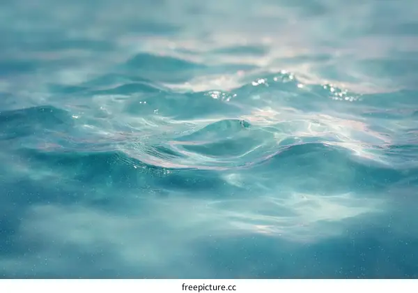 Turquoise Water Surface Texture Close-up