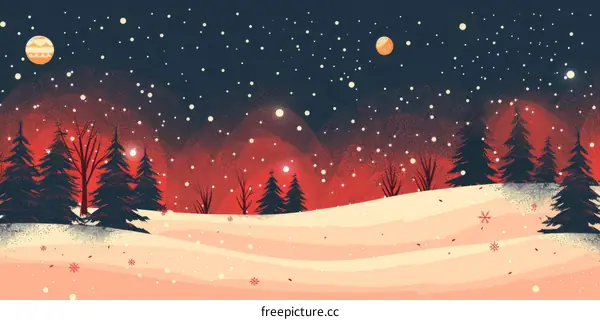 Winter Forest Landscape Illustration