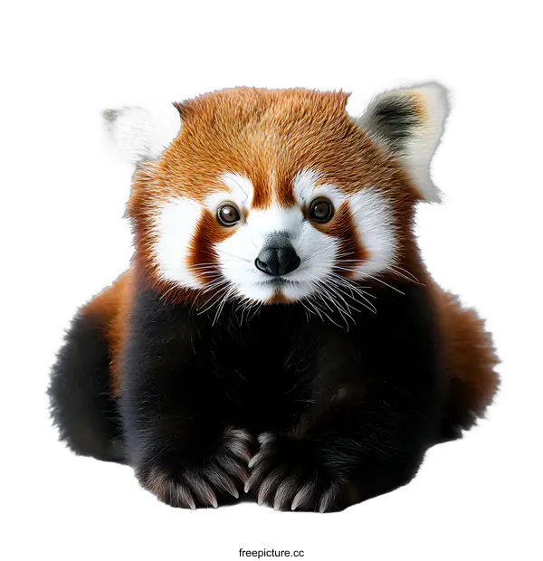 [Transparent Background PNG]Cute Red Panda Sitting On White Background