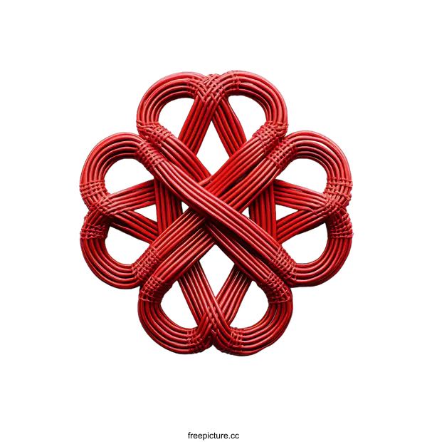 [Transparent Background PNG]Red Woven Art Design Decor