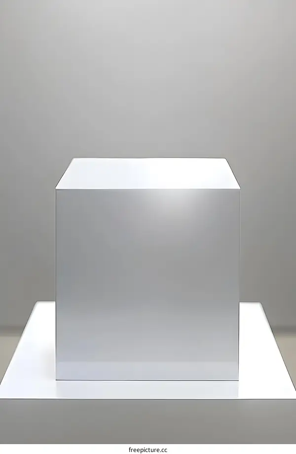 White Cube Platform Product Display Stand Background