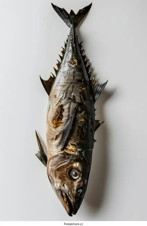 Whole Grilled Fish on White Background