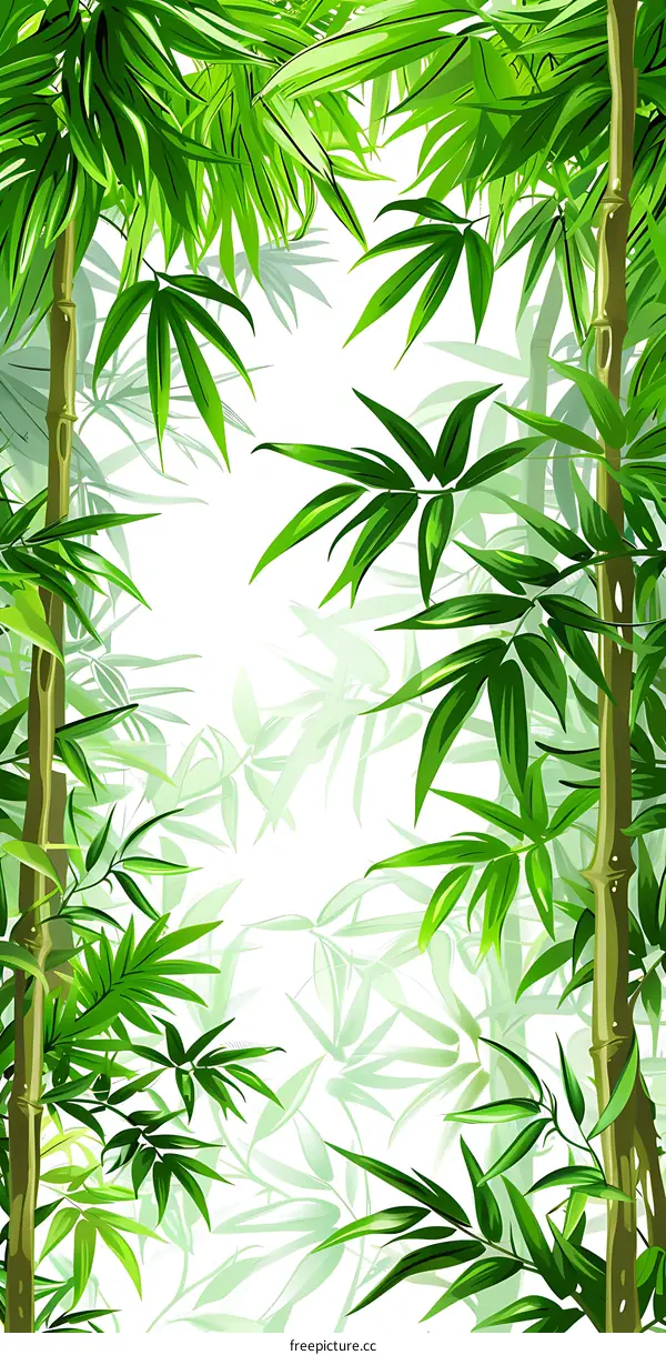 Green Bamboo Forest Illustration