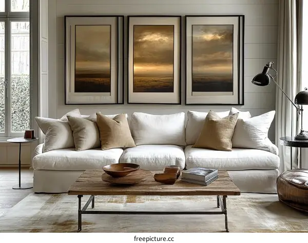Modern Farmhouse Living Room with Artwork