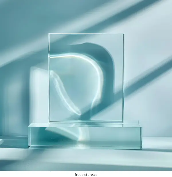 Distorted Glass on Blue Background