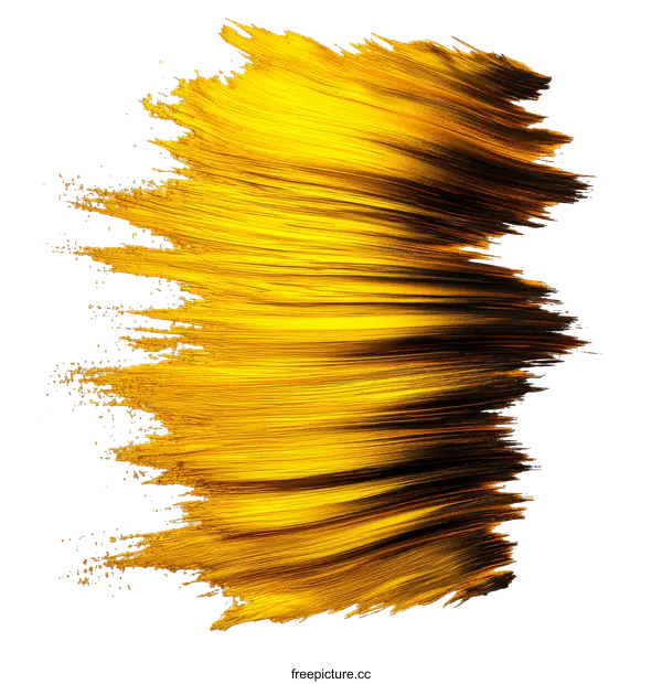 [Transparent Background PNG]Abstract Gold Brush Strokes Illustration