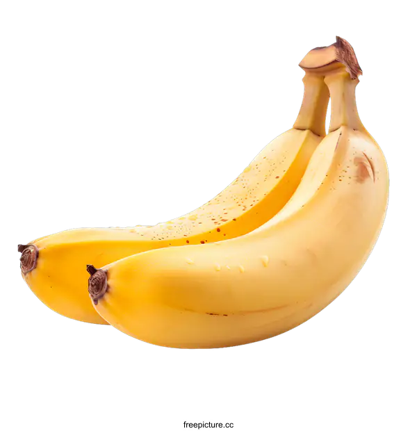 [Transparent Background PNG]Two ripe bananas with water drops
