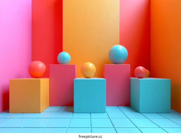 Colorful Geometric Shapes Display