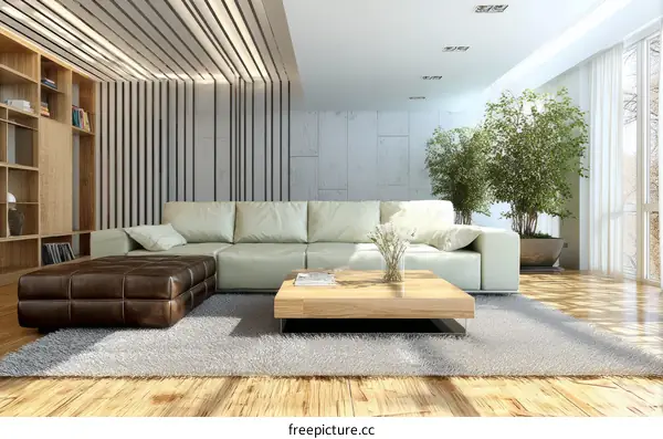 Modern Living Room Interior Design Illustration