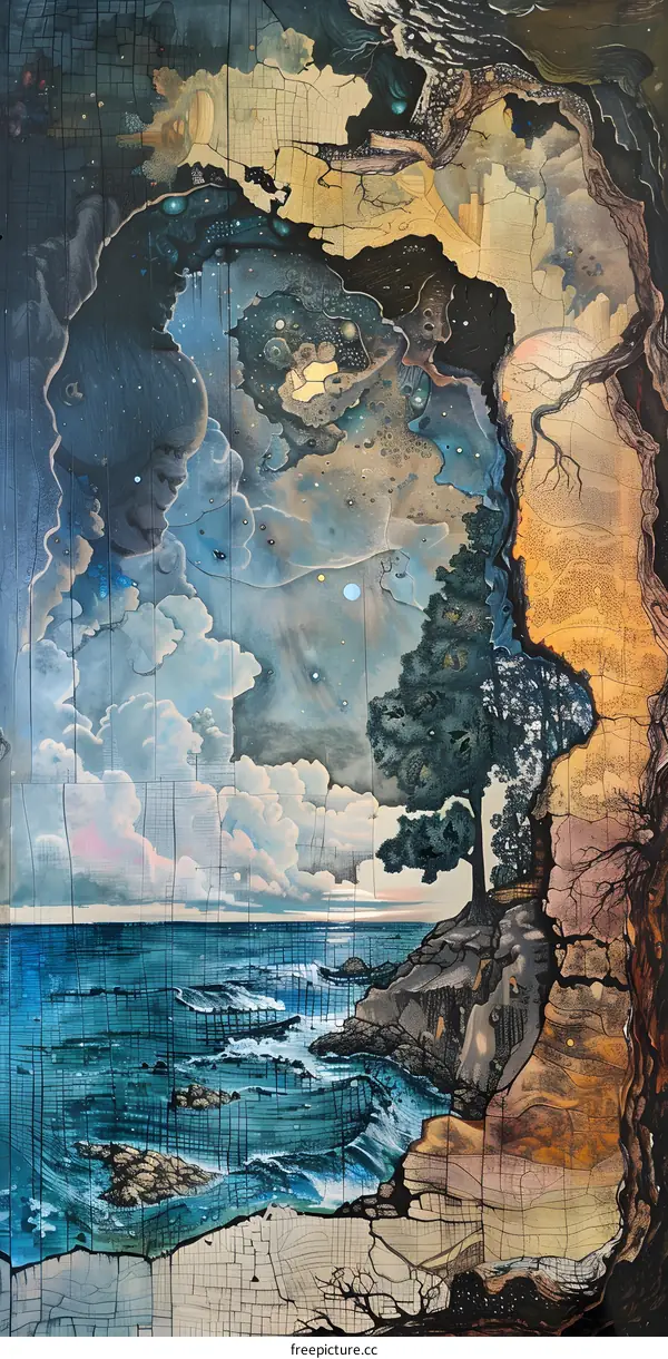 Abstract Ocean Landscape Art Painting