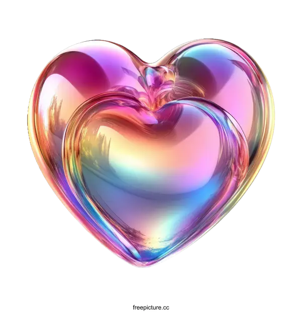 [Transparent Background PNG]Abstract Colorful Double Heart Design