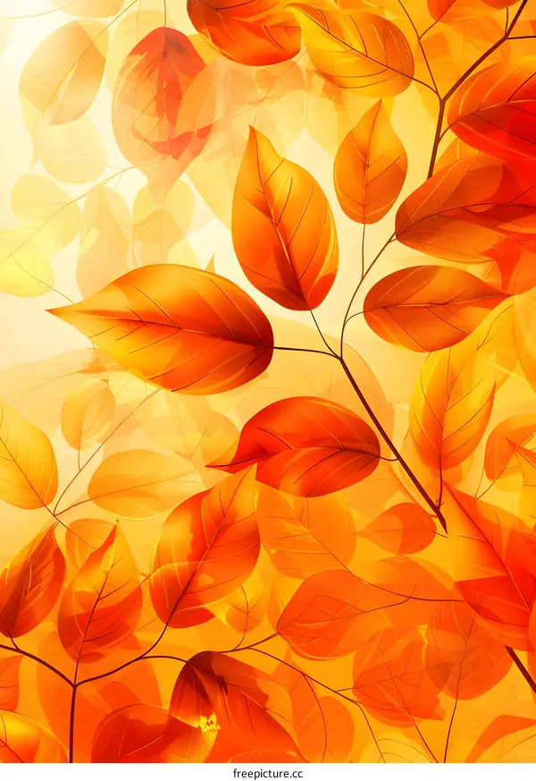 Golden Autumn Leaves Background