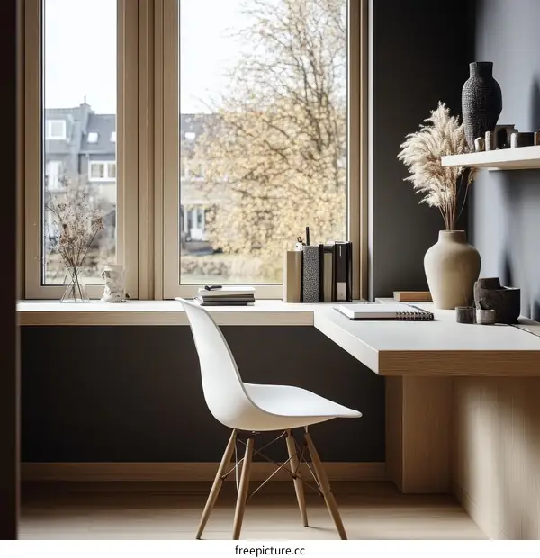 Cozy Corner Home Office Workstation Illustration