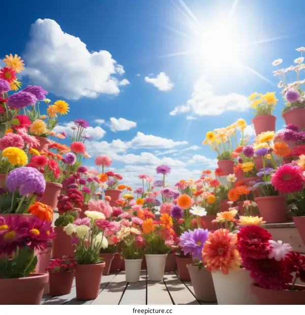 A beautiful garden of colorful flowers