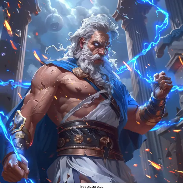 Zeus, the King of Gods, is the God of Sky and Thunder in Greek Mythology