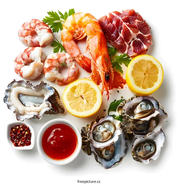 Fresh seafood ingredients