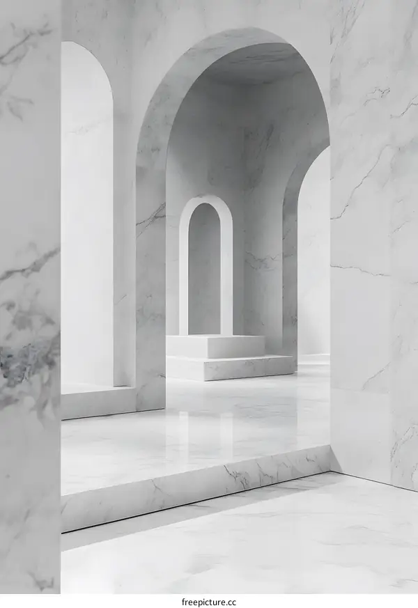White Marble Archway Interior Design Minimalist