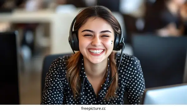 Happy Customer Service Representative in Office