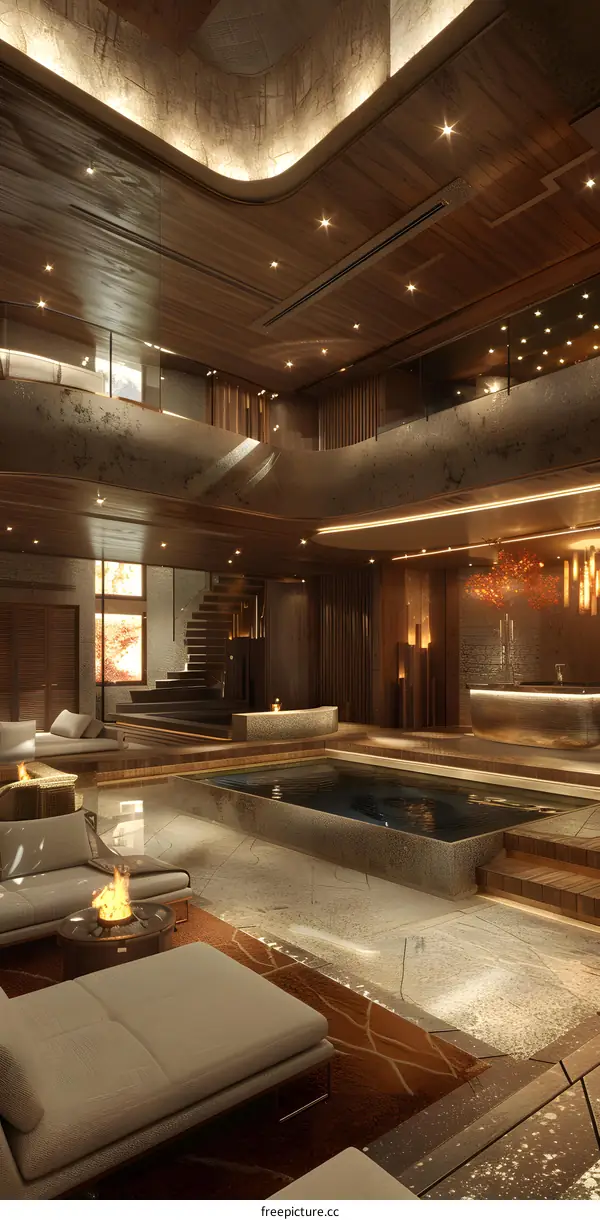 Luxury hotel lobby