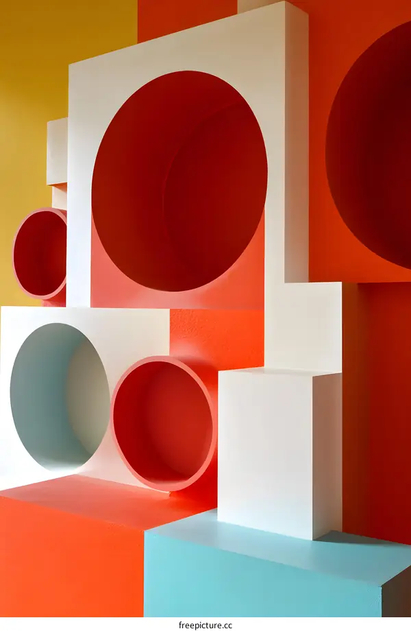 Abstract Geometric Shapes Wall Art Minimalist Interior Design