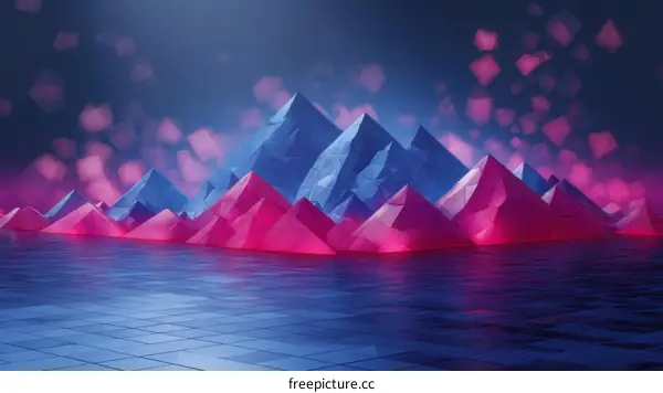 Abstract Geometric Mountains Landscape