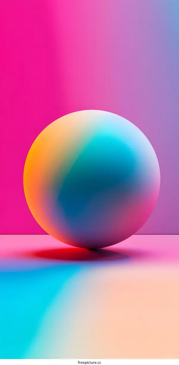 Abstract Colorful Gradient Sphere with  Smooth Surface