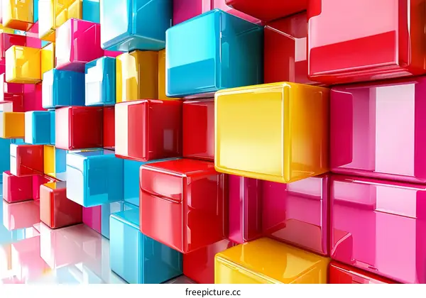 Colorful 3D Cubes Background