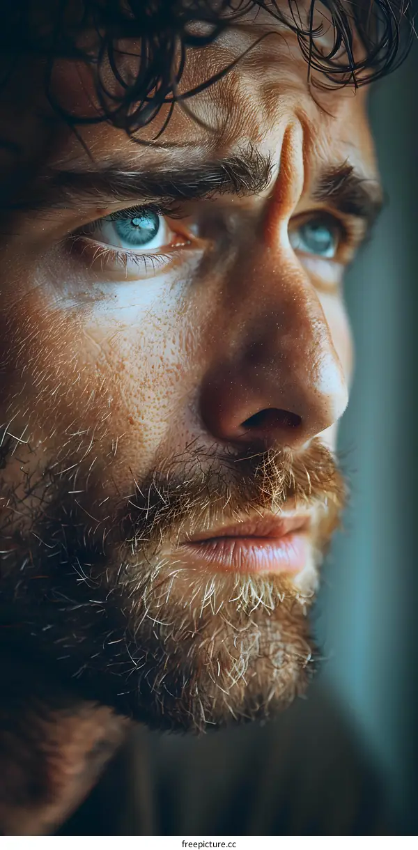 Close Up Portrait of a Man with a Beard