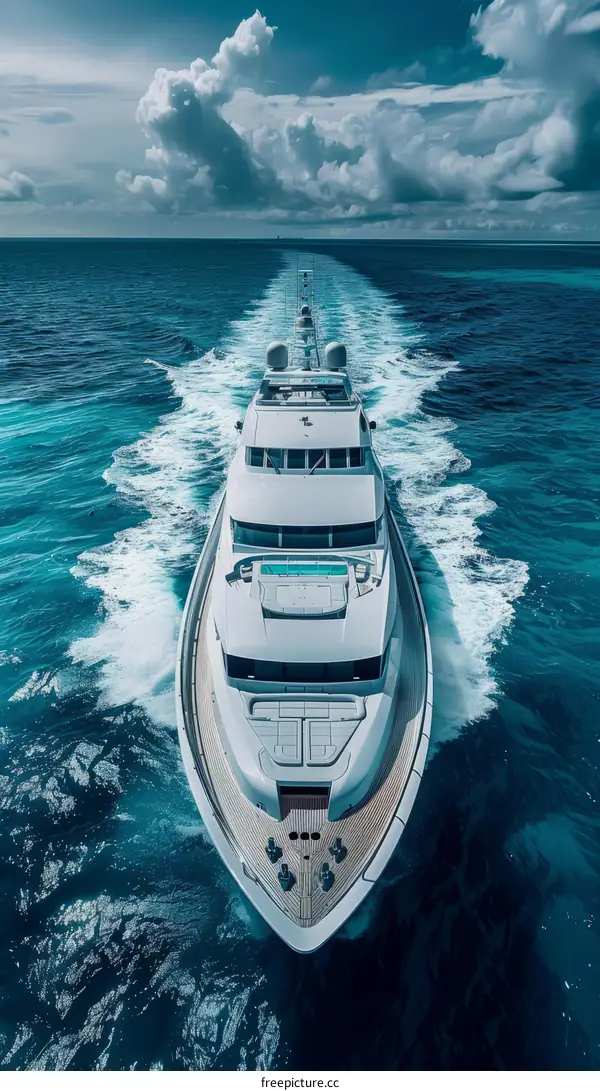 Luxury Yacht Sailing on the Ocean