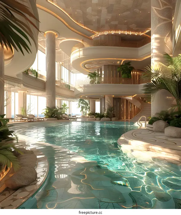 Indoor luxury swimming pool