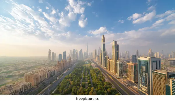 Dubai Skyline at Dawn with Modern Architecture