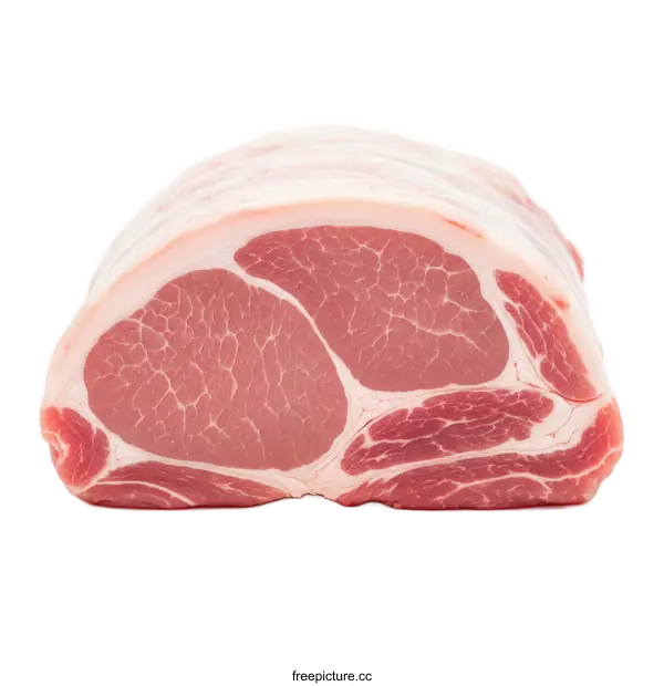 [Transparent Background PNG]Fresh raw pork meat cut with visible muscle texture