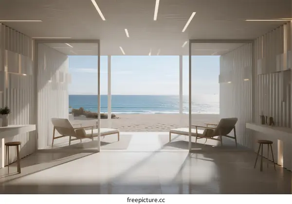 Modern Minimalist Beachfront Villa with Ocean View