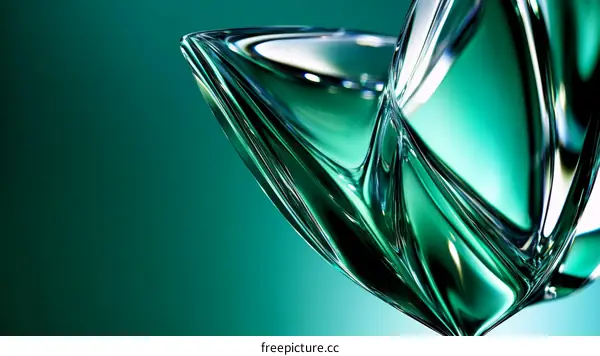 Abstract Emerald Green Glass Design