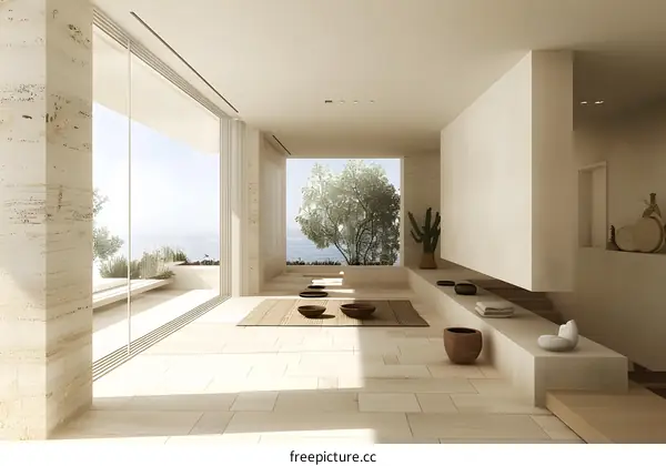 Minimalist Interior Design with Ocean View