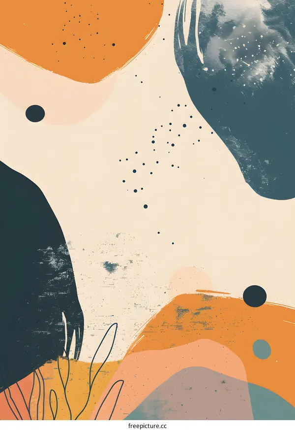 Abstract Art with Organic Shapes and Colors