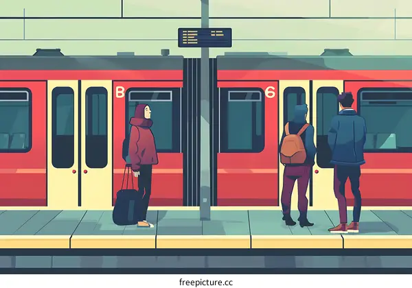 People Waiting for the Train at the Platform