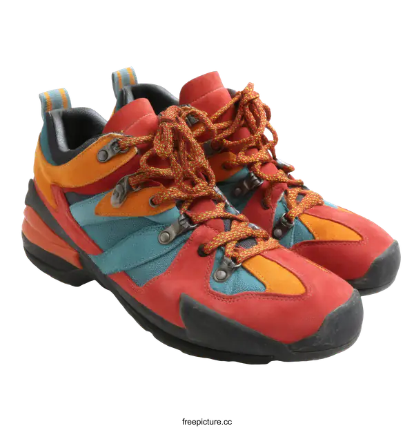 [Transparent Background PNG]Pair of Colorful Hiking Shoes