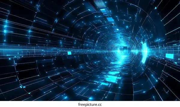 Abstract Futuristic Technology Tunnel