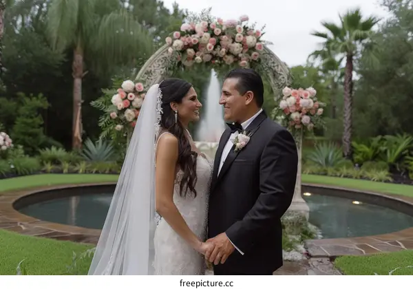 Happy Couple at Wedding Ceremony