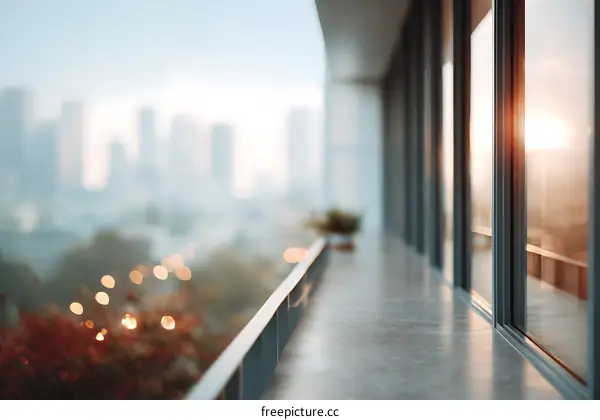 Cityscape Balcony View at Dawn