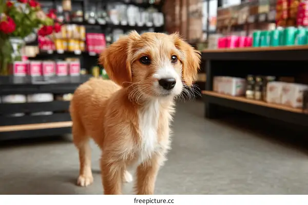 Adorable Puppy in a Pet Supply Store