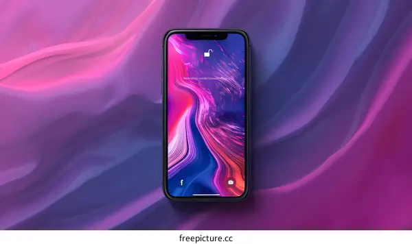 Abstract Purple and Pink Background with Phone