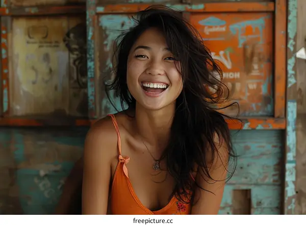 Portrait of a smiling young Asian woman