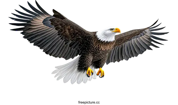 [Transparent Background PNG]Majestic American Bald Eagle in Flight