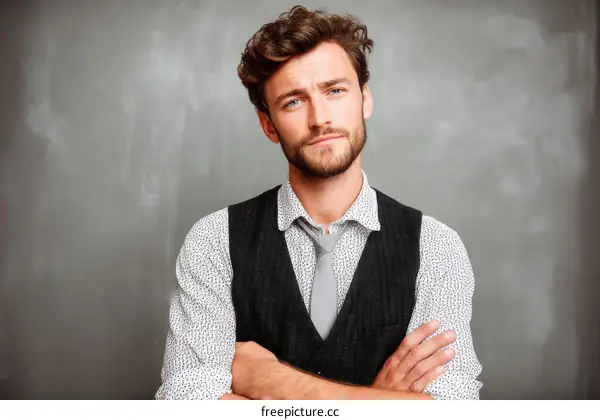 Confident Caucasian Man Business Style Portrait