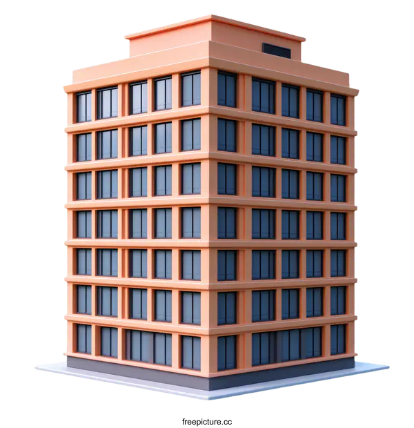 [Transparent Background PNG]Modern City Building Illustration